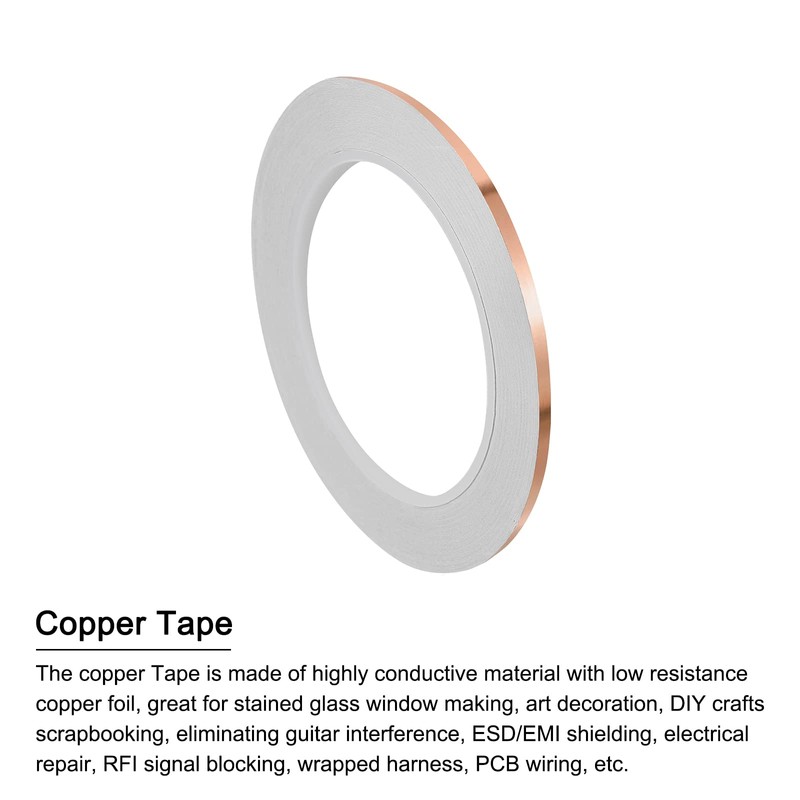 PATIKIL Copper Tape 0.12 Inch x 21 Yards 0.05 Thick