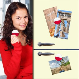 GUMA Magneticum 2638 Magnet Poland Flag Travel Souvenir Country Flag Diameter 50 mm – Magnets Fridge Magnet for Fridge/Magnet Board/Pin Board/Noticeboard/Memo Board Whiteboard