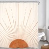 Miyotaa Rust Sun Abstract Shower Curtain Set 60Wx71H Inches Minimalist