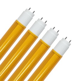 KastLite LED T8 Bulb Combo with Fluorescent T8 Safety Sleeves | Amber | 48" Electronic Ballast Compatible/Ballast Bypass | Type A+B | 4000K, 2,500LM, 147LM/W | UL & DLC Listed | 4 Pack