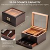 GLENCREAG MMT-3041 Cigar Humidor Box for 55 Counts, See-Through Design