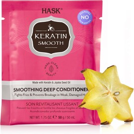 HASK Keratin Smoothing Deep Conditioner Treatment for all hair types, colour safe, gluten-free, sulfate-free, paraben-free - 1 50mL Packette
