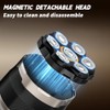 7D Head Shaver for Bald Men, 2 Magnetic Detachable Blades,