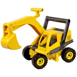 ksmtoys Lena Eco Active Toy Excavator Truck is a Eco Friendly BPA and Phthalates Free Biodegradable Green Toy Manufactured from Food Grade Resin and Wood, Yellow, 11x8x6