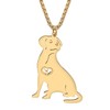 YAYAKO Stainless Steel Golden Retriever Dog Necklace Chain Pendant 18K