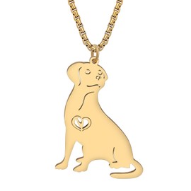 YAYAKO Stainless Steel Golden Retriever Dog Necklace Chain Pendant 18K Gold Necklace Dog Gifts for Dog Lovers Women Girls (Labrador Necklace Gold)