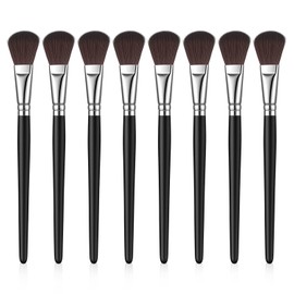 8 PCS Mop Brush for Acrylic Painting 1 Inch Blending Brush for Acrylic Painting with Short Wooden Handle, Oval Blending Brushes Oil Paint Brushes for Watercolor, Acrylics, Gouache, Face Body Black