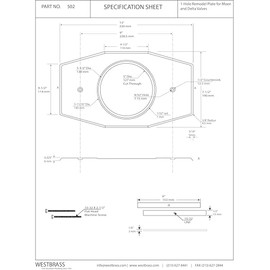 Westbrass A502-26 One-Hole Remodel Cover Plate for Moen and Delta Bathtub and Shower Valves, Polished Chrome