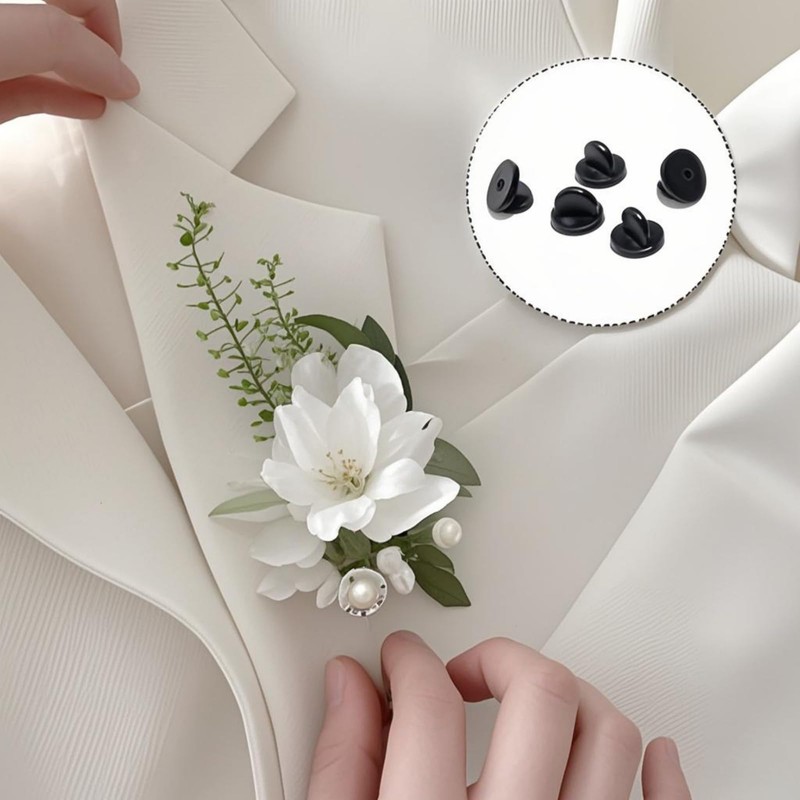 Pin Badge Backs, 100 Pcs Locking Pin Back for Badges
