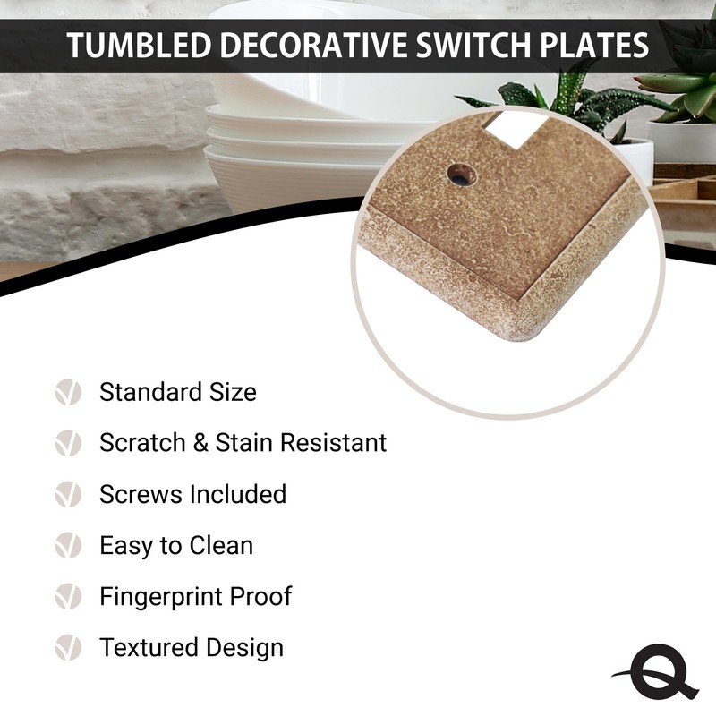 Questech Light Switch Cover, Triple Toggle Wall Plate for Electrical