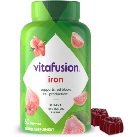 Church & Dwight Vitafusion Iron Gummy Red Blood Cell Production Guava Hibiscus 30 Servs, 60 Ct