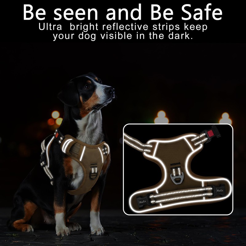 HEELE Dog Chest Harness, for Running, with Lockable Snap Closure,