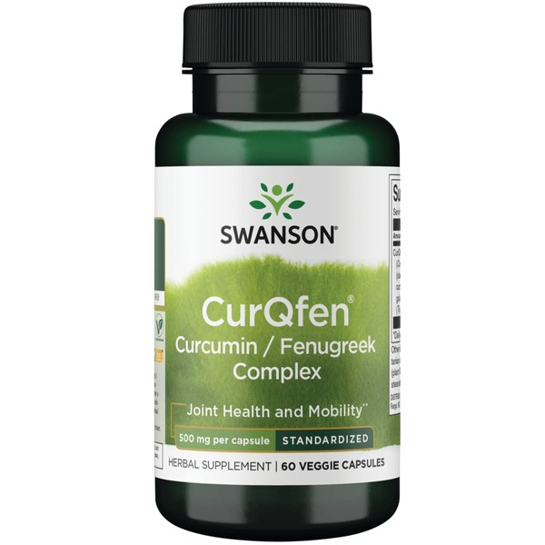 Swanson Controlled Release Curqfen Curcumin/Fenugreek Complex 60 Veg Capsules (4 Pack)