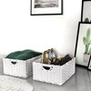 Seville Classics Premium Handwoven Portable Laundry Bin Basket with Carrying