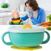 Toddler Suction Cup Bowls with Lids Prevent Falling Stainless Steel
