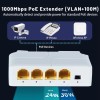 DiySecurityCameraWorld 4-Port Gigabit POE Extender Network Switch Repeater IEEE802.3af/at PoE