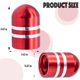 MEAJOO 5PCS Bullet Style Tire Valve Stem Caps, with Rubber O-Ring, Aluminum Universal Wheel Tyre Stem Covers for Cars, SUV, Trucks, Bikes, Motorcycles, Bicycles(Red)