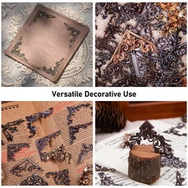 96 Pcs Vintage Corner Aesthetic Stickers – Decorative Corner Stickers for Scrapbooking, DIY Crafts, Bullet Journals, Planners, Wall Art, Picture Frames & Aesthetic Room Decor