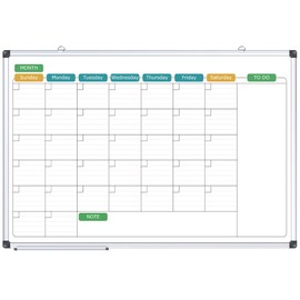 ARCOBIS Dry Erase Calendar for Wall, 36" x 24" Magnetic Monthly Whiteboard Calendar, Large Calendar White Board with Pen Tray for Home, Office, School