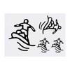 4 x 'Surfing Man' Temporary Tattoos - Water Resistant, Skin-Safe,