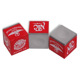 Silver Cup National Tournament Pool cue Billiard Premium Chalk - ONE Dozen (Pewter)