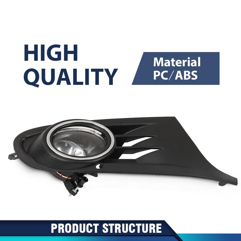 PIT66 Fog Light Kit Chrome Black Bezel Compatible with Volkswagen