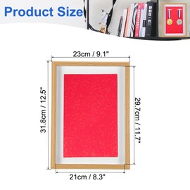 PATIKIL 4 Pcs Medal Display Case Medal Display Frame Medal Shadow Box Sports Medal Display Picture Frame for Marathon Swimming Tri Athlon Red Base White Poplar A4