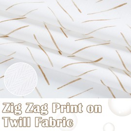 TOPICK Taupe and White Shower Curtain Herringbone Shower Curtains Mould Proof Resistant Inky Chevron Shower Curtain Zigzag Modern Shower Curtain for Bathroom Waterproof Hooks Included 177x182 cm