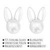 Monkimau Rabbit Stud Earrings 925 Sterling Silver with Synthetic Pearl,