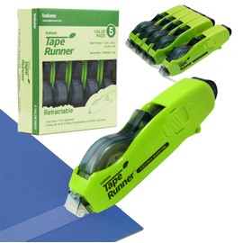 Cinta adhesiva de doble cara con rodillo dispensador incluido, última intervensión de ácido, calcomanía, transparente, ideal para álbumes de recortes, manualidades y más, retráctil (315 pulgadas por