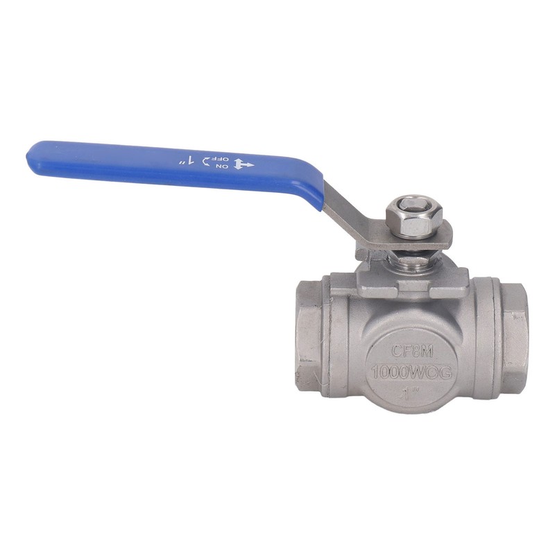 3 Way Ball Valve 1in 304 Stainless Steel Female T