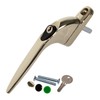 Gold Yale UPVC Window Handle Inline Double Glazing Universal Key