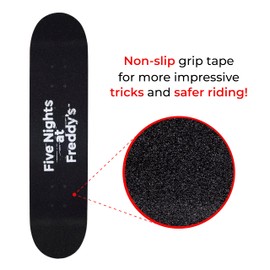 Five Nights at Freddy’s Skateboard with Printed Graphic Grip Tape - Great for Kids and Teens, Cruiser Skateboard with ABEC 5 Bearings, Durable Deck, Smooth Wheels