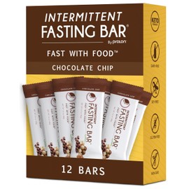 Prolon Fasting Bars | 5g Protein, 7g Fiber | Keto-Friendly, Gluten-Free, Dairy-Free, Plant-Based | Nutrition for Intermittent Fasting | Formulated to Not Break Your Fast | Chocolate Chip (12 Count)
