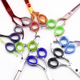 16Pcs Soft Silicone Scissors Finger Rings Silicone Pet Shears Ring Shear Grips Inserts Finger Protector Soft Silicone Accessories (Red/Blue/Purple/Orange/Black/Pink/Transparant/Green)