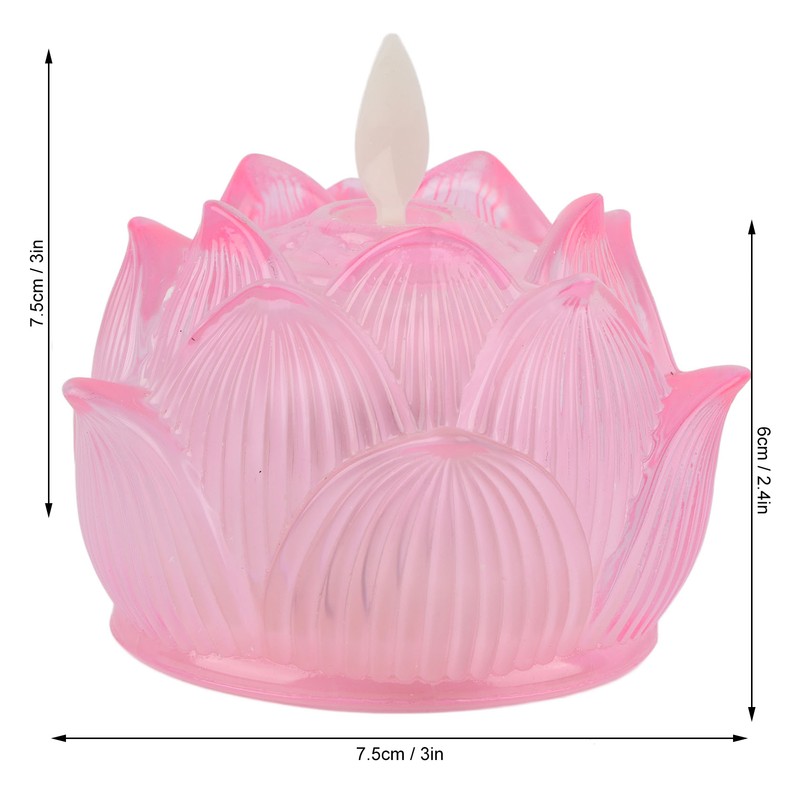 LED Flower Lamp Imitation Glass Yellow Light Electronic Candle Lotus