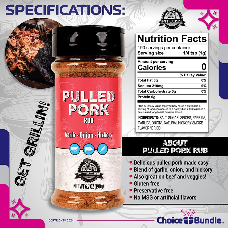 Pit Boss Pulled Pork Premium BBQ Barbecue Mixed Seasoning Spice