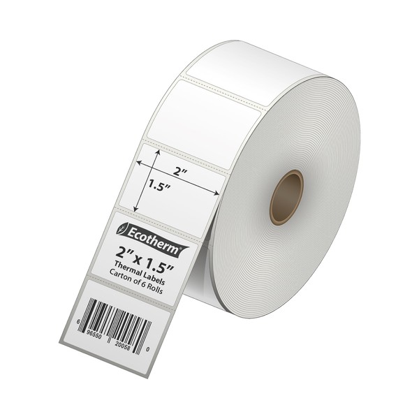 2" x 1.5" Thermal Labels | 6 Rolls | 8220
