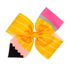 Wee Ones Girls' Back to School Yellow Pencil Hair Bow on a WeeStay Clip, King