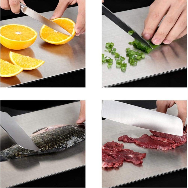 Stainless Steel Chopping Board, zosenda Double Sided Mold-Free Cutting Board,