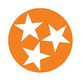 Craftique Tennessee Vols Large 12" Orange Tri-Star Auto Magnet