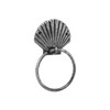 Antique Silver Cast Iron Seashell Towel Holder 8.5 - Seashell