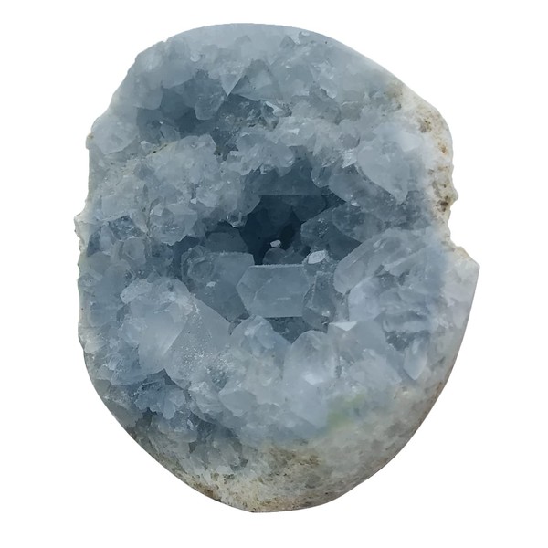 YSSJGOOD Natural Blue Celestite Mineral Healing Crystal, Irregular Cluster Geode Specimen for Home Decoration, Collection, Study, Meditation (100g-160g)