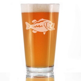 Largemouth Bass - Pint Glass for Beer - Bass Fishing Gifts for Fisherman - Fun Fish Cups & Lake House Decor - 16 oz
