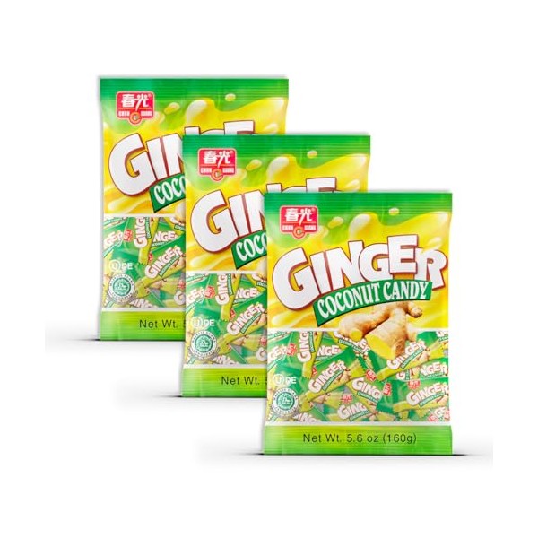 Chun Guang Ginger Coconut Candy, 5.6 Ounce (Pack of 3)