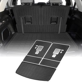 YEBOOCA Cargo Liner Compatible with 2022-2025 Jeep Grand Cherokee Trunk Mat Cargo Mat Back Seat Cover Protector(5-SEAT)(NOT for WK or L)(Cargo Liner+Backrest Mats)