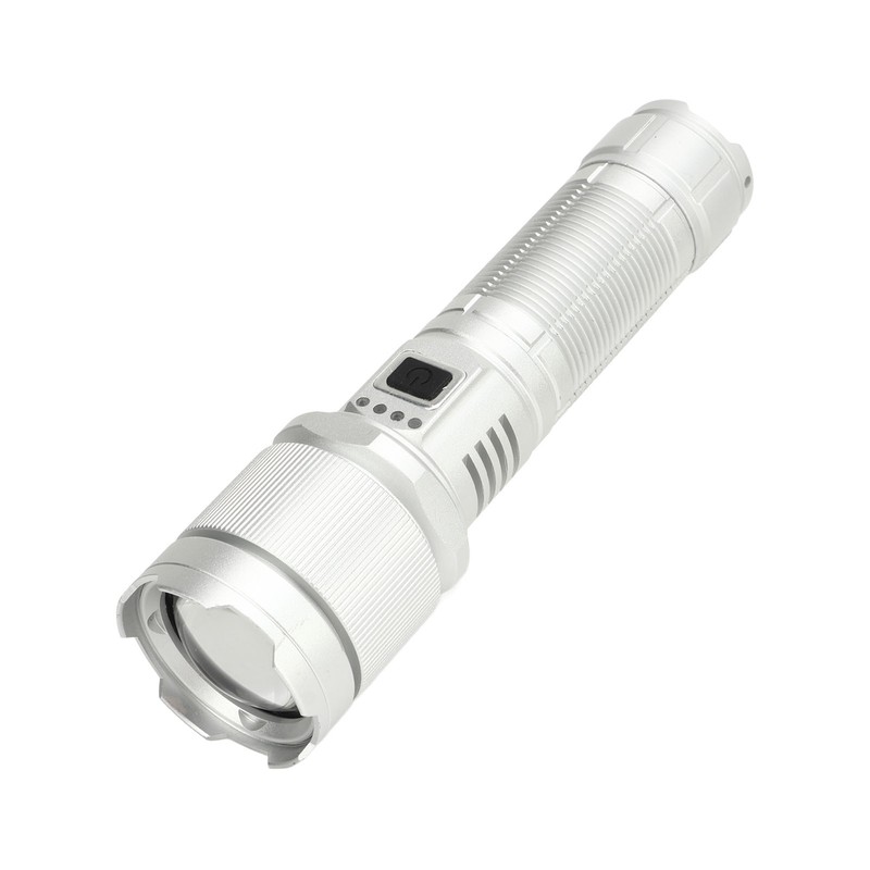 Rechargeable LED Flashlight High Luminous Flux 8000LM Telescopic Zoom Handheld