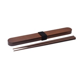 Mitani M17601 Yamanaka Lacquerware Lacquerware Lacquer Chopsticks & Chopsticks Case Set, 7.1 inches (18 cm), Wappa Style, Brown, Made in Japan