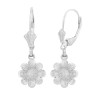 FDJ Sterling Silver Sunflower Diamond Cut Earring Set