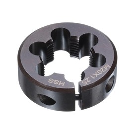 HARFINGTON Round Threading Die M20 x 1.25 Metric Thread 38mm OD Adjustable Right Hand High-Speed Steel (HSS) Round Die Screw Thread Cutting Die for Thread Repair